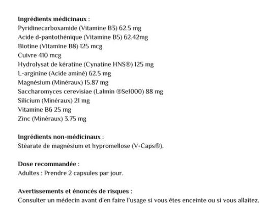 Comprimés capillaire