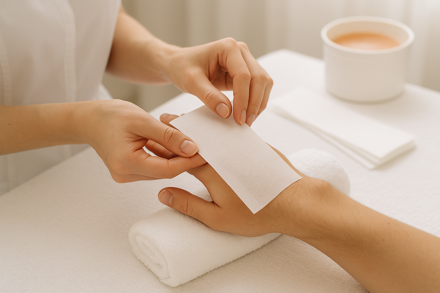 épilation à la cire du dessu des mains
