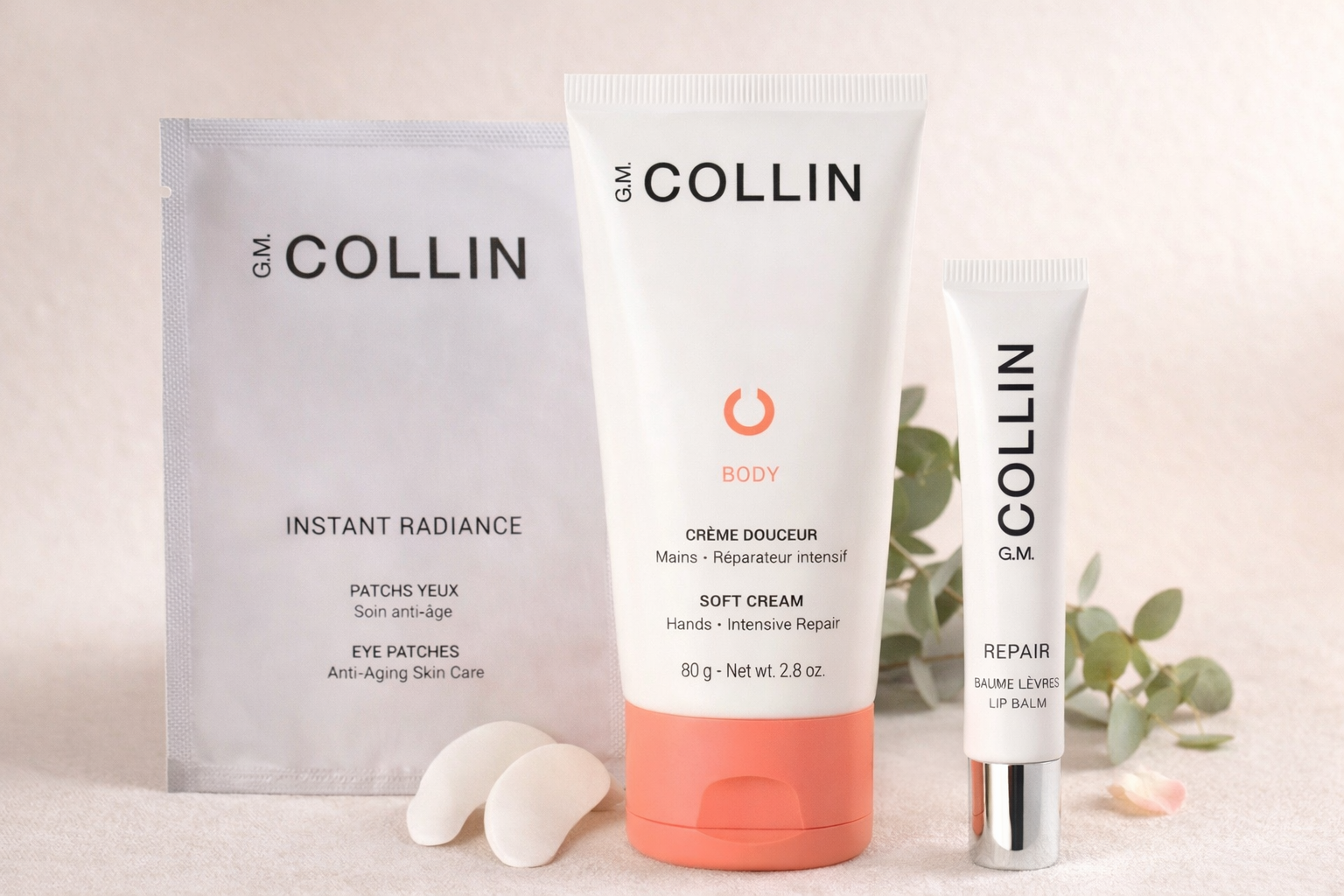 Coffret beauté G.M. Collin fabriqué au Québec avec soins yeux, mains et lèvres