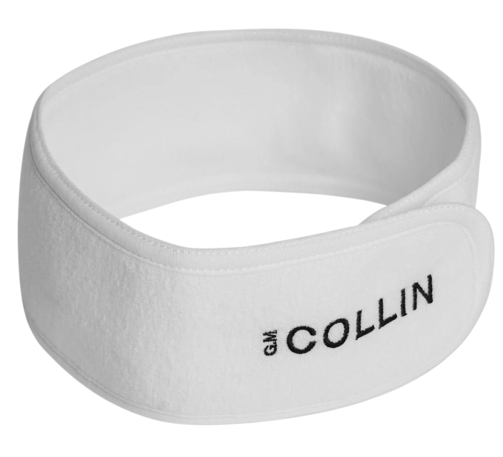 Bandeau spa blanc 100 % coton pour routine de soins du visage